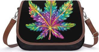 Generic Weed Tie Dye Crossbody Bags for Women Shoulder Messenger Bag Purse Handbags