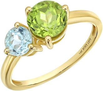 Bony Levy 14K Color 14K 2.07 Ct. Tw. 1 Blue Topaz And 1 Peridot Stackable Ring