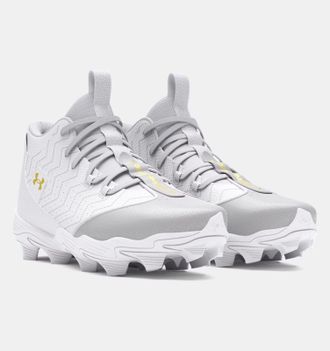 Under Armour Mens Under Armour Harper 9 RM 3027442-101 White Baseball Cleats DWA3860
