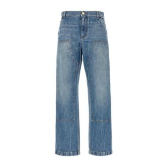 Versace Heren, Jeans, Blauw, Maat: W34 Katoen