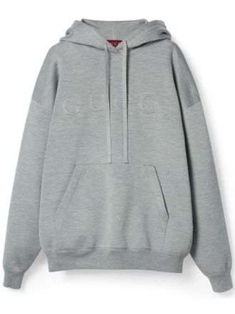 Gucci Grey Logo Hood Sweatshirt & Hoodie