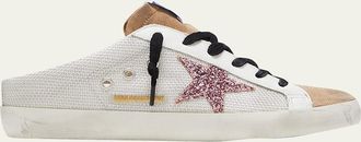 Golden Goose Super-Star Sabot Net Glitter Slide Sneakers