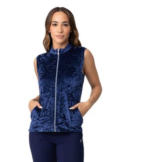 Sofibella Crushed Velvet Womens Golf Vest in Navy at Nordstrom, Size X-Large