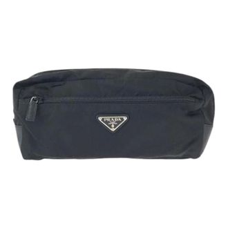 Prada Pre-owned Tessuto Saffiano Nylon Leather Clutch Bag - - Pre-owned - Donna - Nero - ONE SIZE