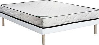 Vente-Unique Conjunto de somier tapizado de 140 x 190 cm + colch&oacute;n de espuma y tejido de bamb&uacute; - KANANI de NATUREA