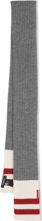 Dsquared2 stripe-detail wraparound scarf - men - Acrylic/Wool/Alpaca - One Size - Grey
