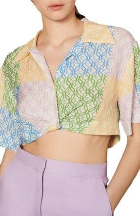 Sandro Leona Crop Top in Multicolored at Nordstrom Rack, Size 1 (Fits Like 2-4 Us) / 36 Eu