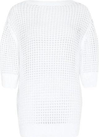Vilebrequin Crochet Sweater Solid - Dames - Ronde hals truien - Wit - S - Katoen - Truien & Vesten