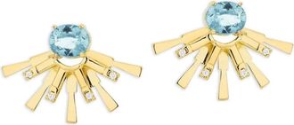 Carol Kauffmann 18K yellow gold Valentim diamond and topaz mini earrings