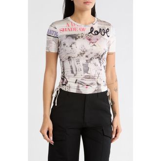 Desigual Graphic Side Tie T-Shirt in Light Beige at Nordstrom Rack, Size X-Small