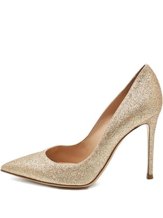 Gianvito Rossi glitter-embellished pumps - Gold