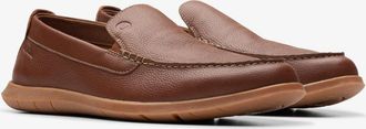 Clarks Flexway Step 26176954 Loafer Mens Light Brown Leather Shoes HAWK1703