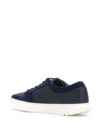Ferragamo Leather Platform Sneaker - Navy