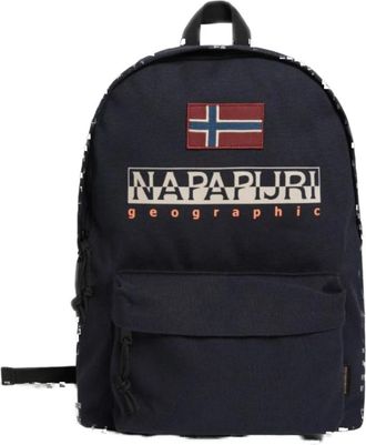 Napapijri Blauwe Katoenen Rugzak met Logo - Heren - Rugzakken - Blauw - ONE Size - Katoen - Tassen