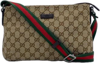 Gucci Beige Brown Multi-Color Gg Canvas Shoulder Bag (Pre-Owned)