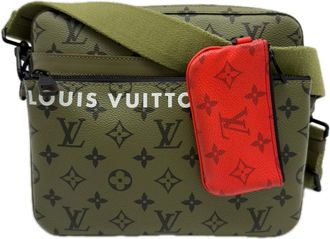 Louis Vuitton Khaki Monogram Red Color Monogram Pouch Shoulder Bag (Pre-Owned)