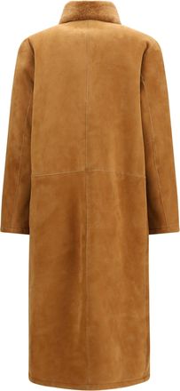 Sword 6.6.44 Womens Leather Shearling Coat Camel Calf Bos Taurus Jacket