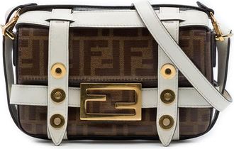 Fendi Pre-owned Fendi Mini Zucca Coated Canvas Cage Baguette Satchel Ladies I4W255QTM5FLW2BH
