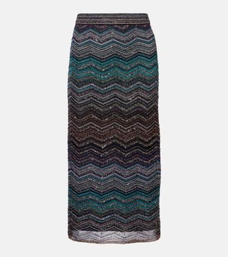 Missoni Gonna midi Zig Zag in lam&eacute;