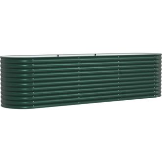 vidaXL Arriate Elevado Verde 320 X 80 X 81 Cm Acero Vidaxl