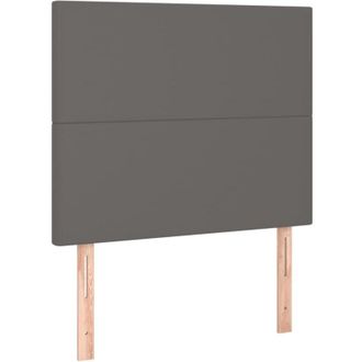 vidaXL Cabecero Con Luces Led Cuero Sint&eacute;tico Gris 100x5x118/128 Cm Vidaxl