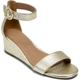 Aerosoles Willis Wedge Heel Sandal in Soft Gold at Nordstrom Rack, Size 5.5