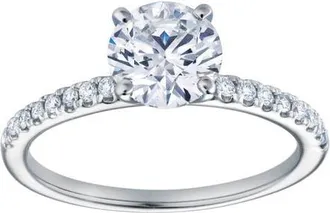 LuvMyJewelry Isabella 14K White Gold Round Cut Lab Grown Diamond Halo Engagement Ring - 1.2 ctw at Nordstrom, Size 6.5