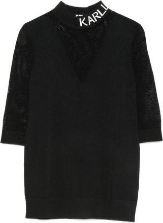 Karl Lagerfeld Shirt Filo Nera M/rete - Dames - Coltruien - Zwart - XS - Truien & Vesten
