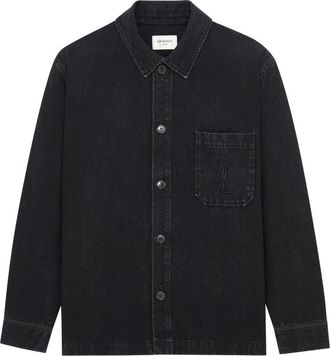 Saint Laurent Cassandre Overshirt In Cotton Linen Gabardine