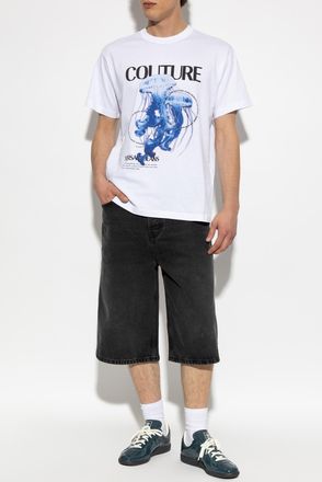 Versace Jeans Couture T-shirt With Print, Mens, White