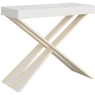 Itamoby Tavolo consolle Brescia allungabile in legno per sala da pranzo -Allungabile fino a 300 cm / Bianco Frassino