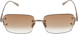 Linda Farrow Geel Goud Sasha Zonnebril - unisex - Zonnebrillen - Geel - 58 MM - Accessoires