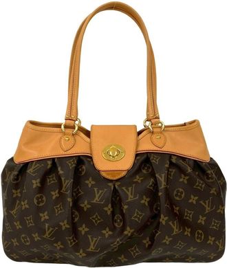 Louis Vuitton Brown Leather Pvc Handbag Tote Bag (Pre-Owned)