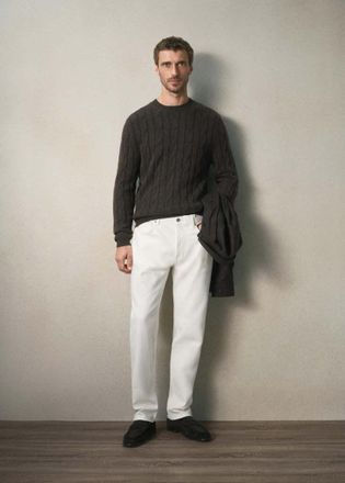 Mango Jeans regular fit in cotone italiano bianco sporco - Uomo - 46 - MANGO MAN