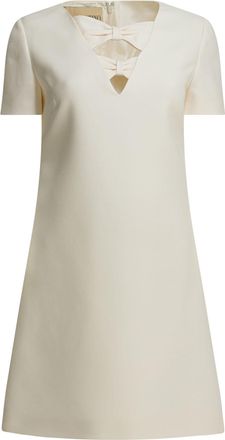 Valentino Womens White Virgin Wool Silk Dress - Ivory - Size EU 38 (Womens)
