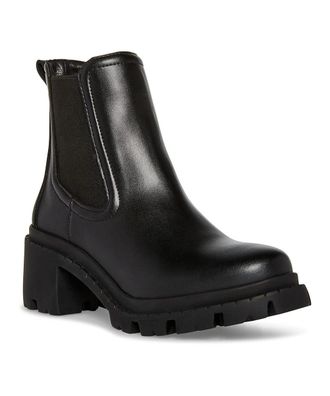 Steve Madden Zoltin Boots Womens Black Lug Sole Block Heel Bootie HTAT872