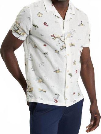 Ben Sherman Brighton To Amalfi Print Shirt In Snow White