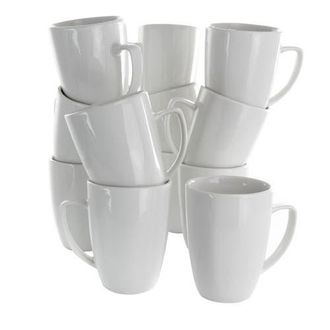 Elama Riley 12 Piece 12 Ounce Porcelain Mug Set in White at Nordstrom