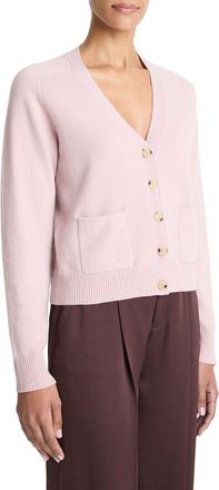 Vince Pocket V-Neck Wool & Cashmere-Blend Cardigan