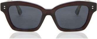 LMNT Sunglasses Square Full Rim Plastic Womens Sunglasses Brown Size 53 - Free Lenses - LMNT
