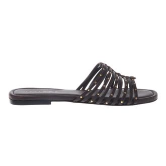 Baldinini Studded Leather Mule - female - Baldinini - Sliders - Brown - 5 1/2 UK - Shoes