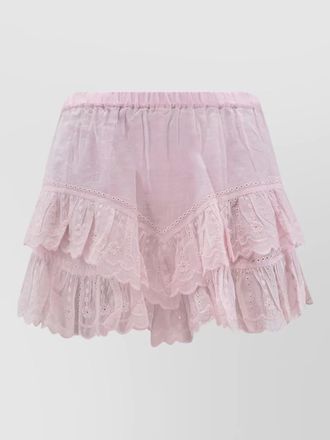 Isabel Marant jocadia organic cotton lace tiered shorts