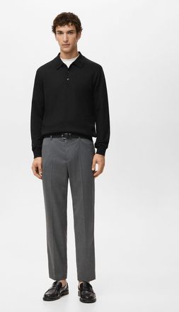 Mango Pullover polo 100% lana merino nero - Uomo - XXL - MANGO MAN