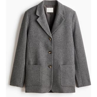 H&M Wool-blend Blazer in Gray Melange at Nordstrom, Size Xx-Large