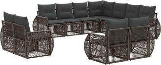 vidaXL Conjunto De Sof&aacute;s De Jard&iacute;n 11 Uds. Gris Y Gris Oscuro Vidaxl