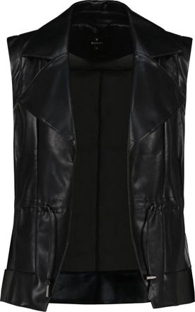 Monari Gilet in lederlook - Dames - Bodywarmers - Zwart - M - Leer - Jassen