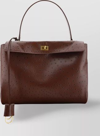 Balenciaga medium ostrich-effect shoulder bag