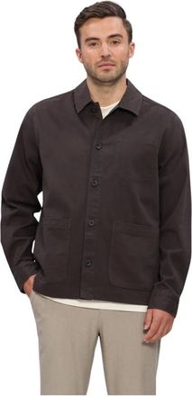 Les Deux Jassen, Heren, Bruin, L, Katoen, Layton Katoenen Overshirt