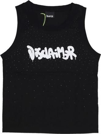 Disclaimer W Logo Tank - Dames - Tops zonder mouwen - Zwart - L - Katoen - Tops