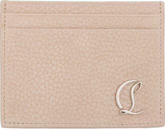 Christian Louboutin Mooncrest Card Holder in Bg3E-Beige/Silver at Nordstrom